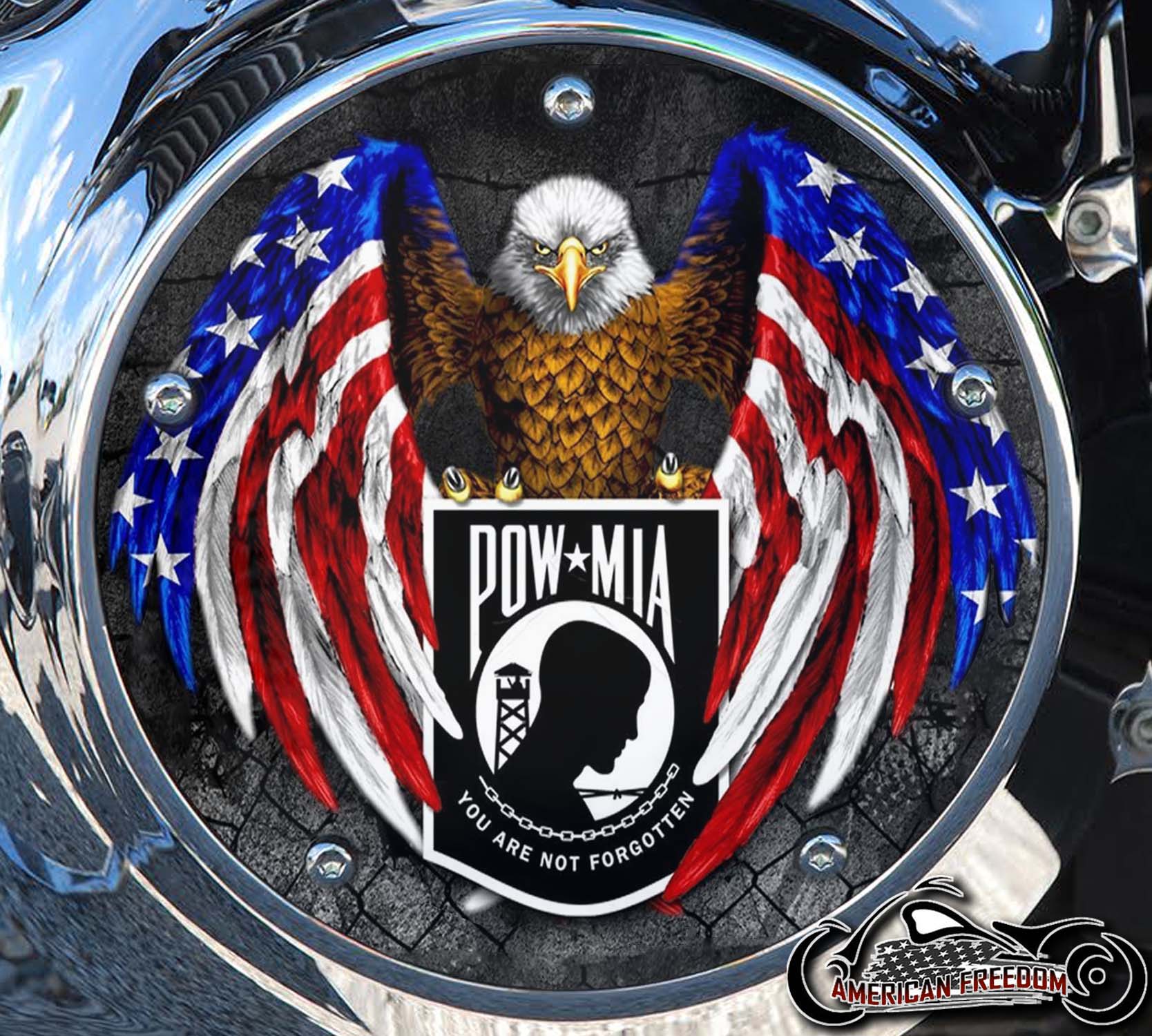 Custom Derby Cover - POW MIA Eagle